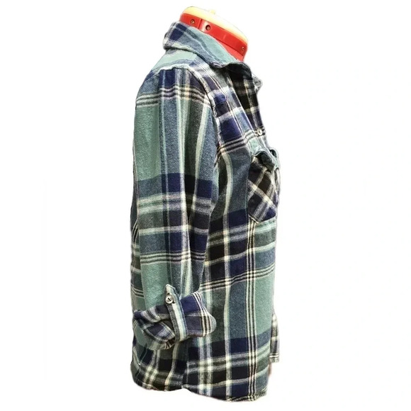 Justify, Size L, Teal and Black Roll-Tab Button-Down Shirt - Picture 6 of 14